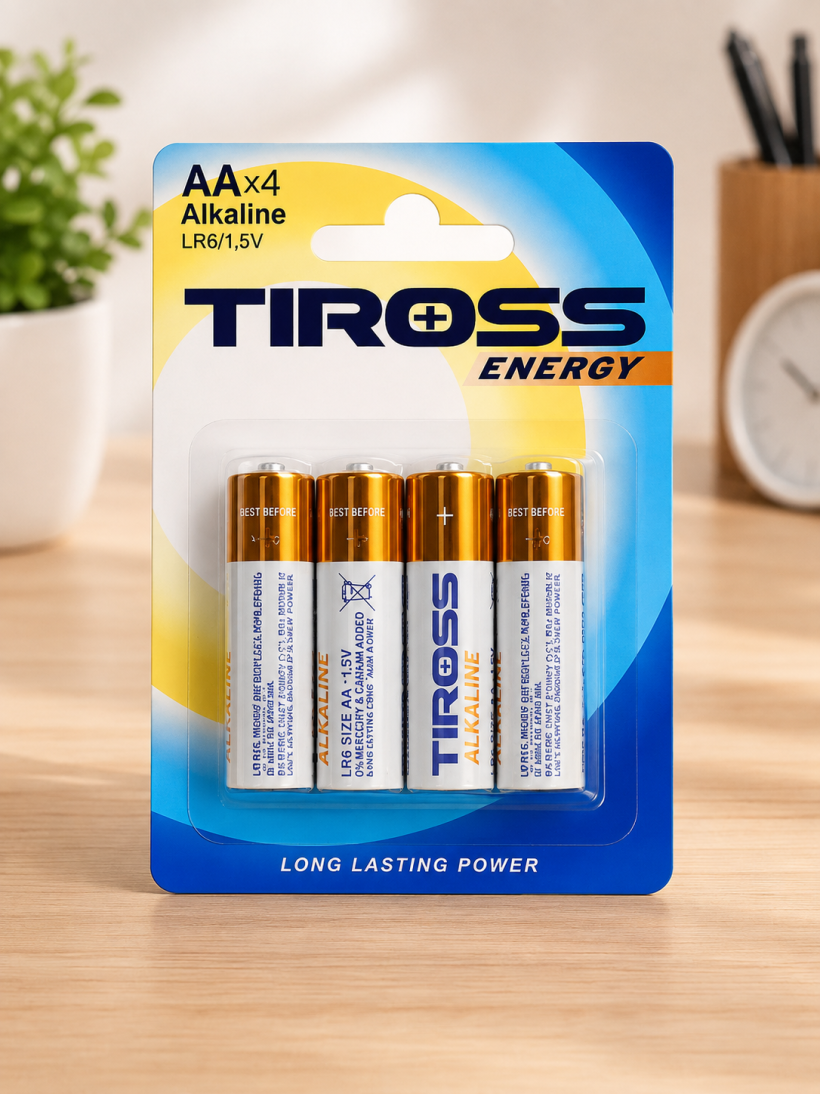 Baterie Alkaliczne Tiross Energy LR6 AA 1,5 V – 4 sztuki