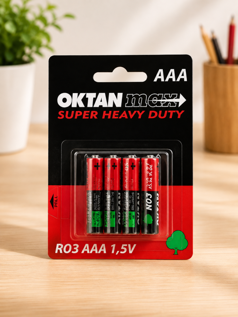 Baterie Oktan Max AAA R3 Super Heavy Duty 1,5 V – 4 sztuki