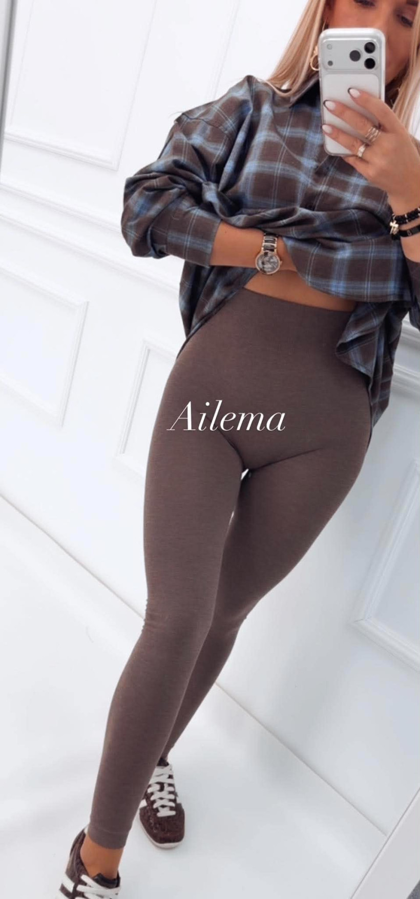 WYPRZEDAŻ Legginsy bezszwowe gładkie ww9836 MEGA WYGODNE