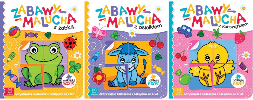 Zabawy malucha – zestaw 3 książeczek z naklejkami i puzzlami