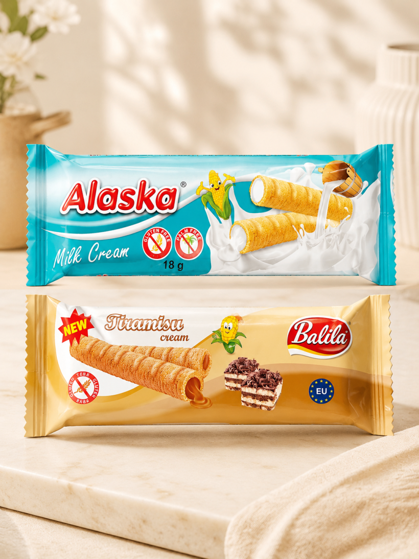 Rurki waflowe z kremem Alaska/Balila 18 g – Milk Cream lub Tiramisu