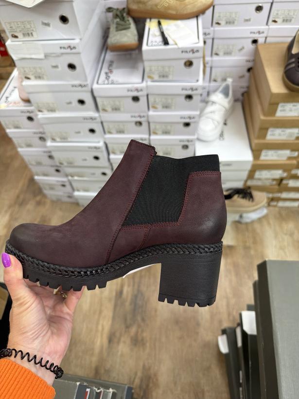 SIMEN 5 buty zimowe skóra polska produkcja 6322A bordo klocek 