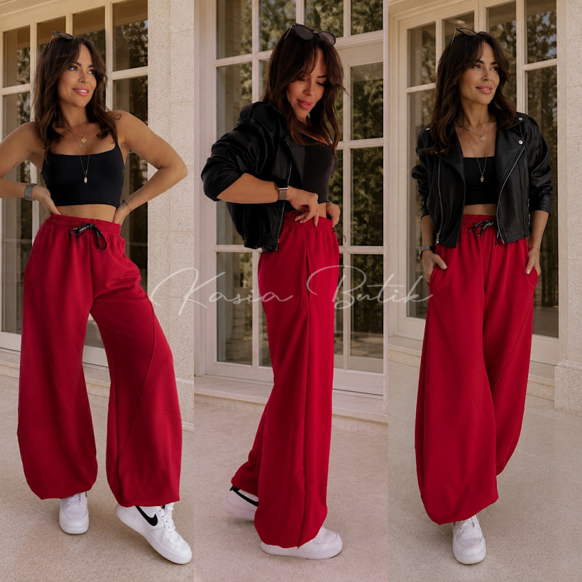 Spodnie Dresowe MILLAGRO JOGGER SPORT - czerwone