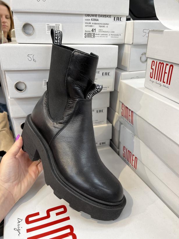 SIMEN 55  buty zimowe skóra polska produkcja 5515A