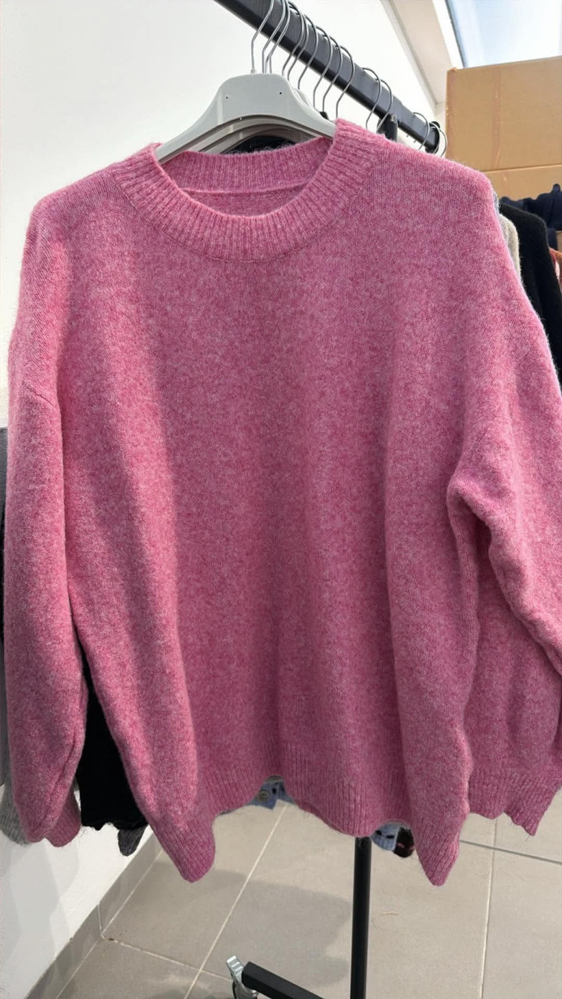 Italia nr 18 - Sweter jednokolorowy na okrągło, melanżowy - 33610 /80100