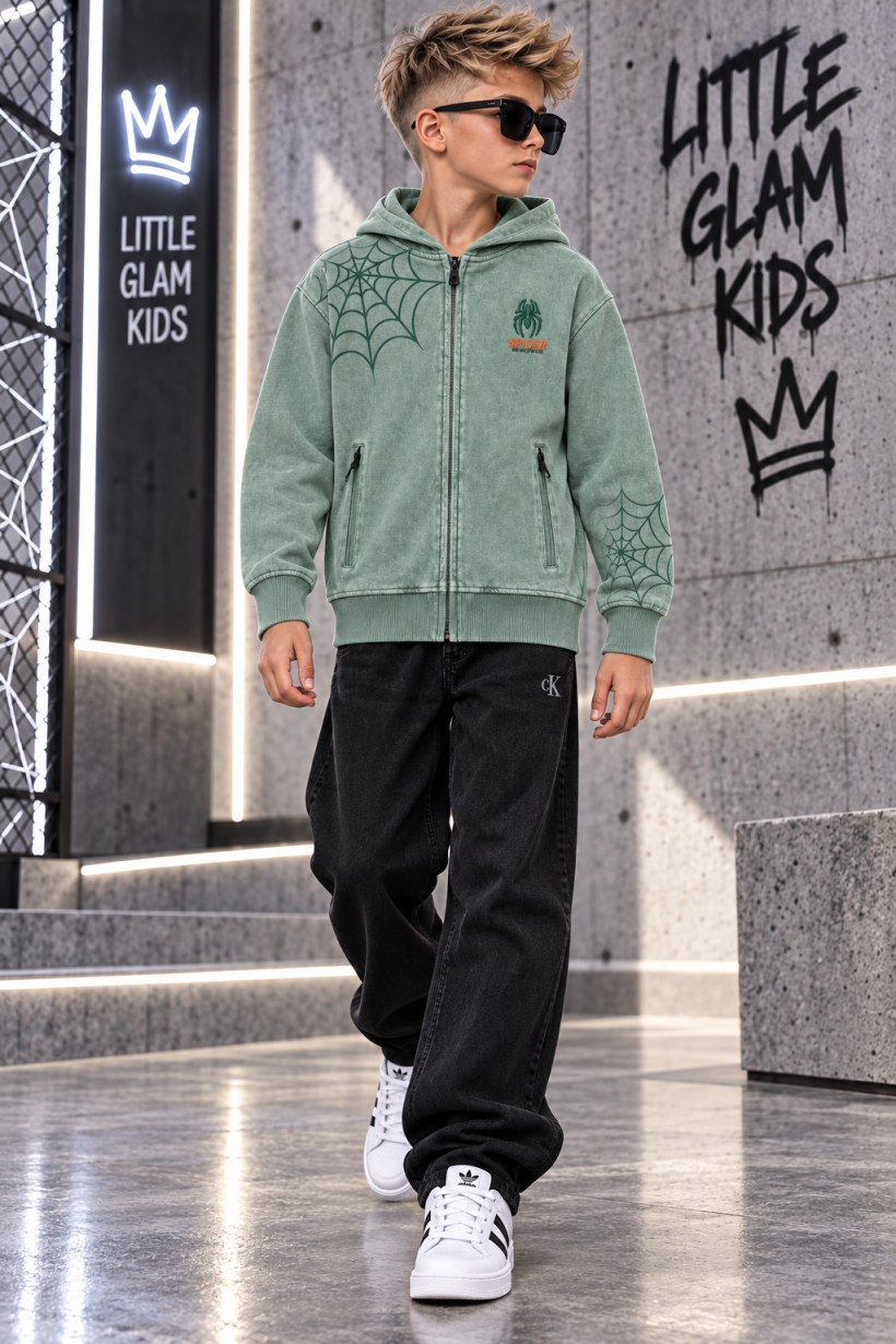 Bluza dekatyzowana chłopięca SPIDER WY-912- MIĘTA