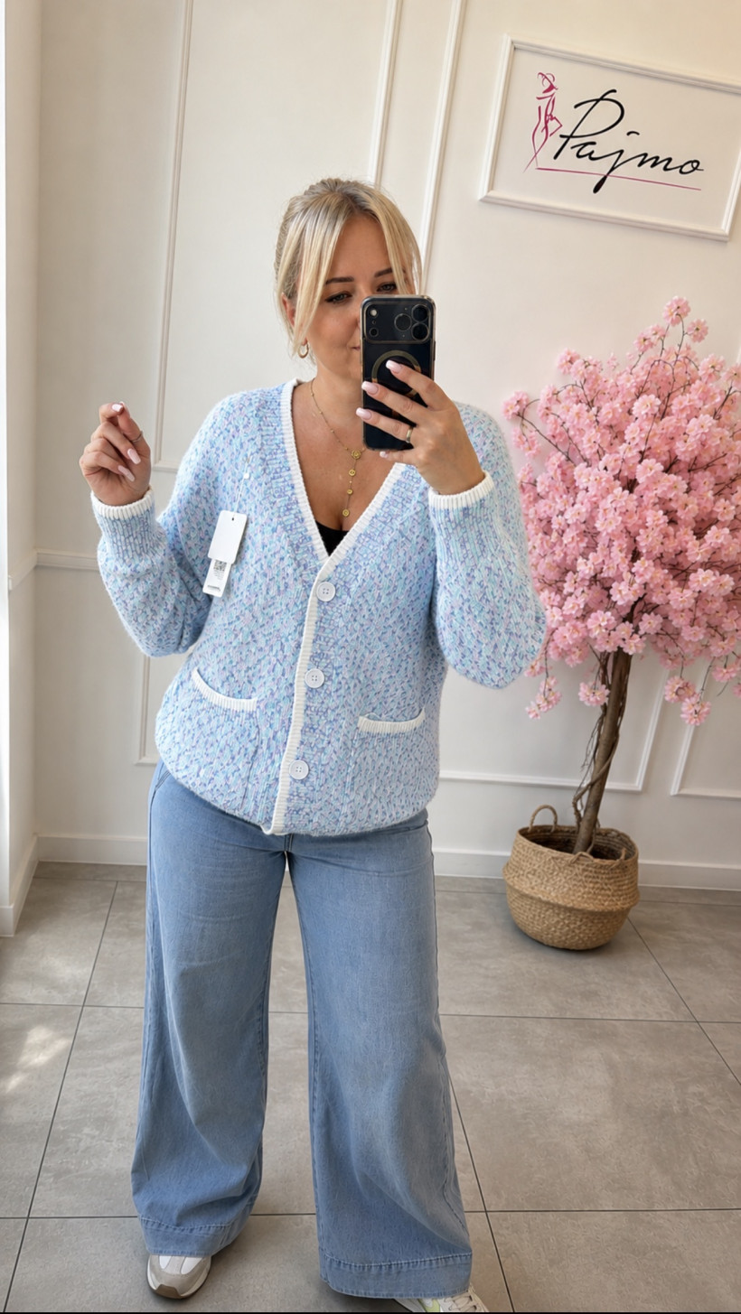 Sweter rozpinany melanż 15450