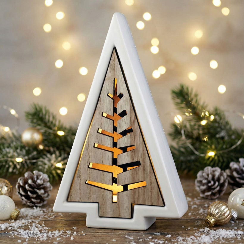 Choinka ceramiczna LED 19cm 