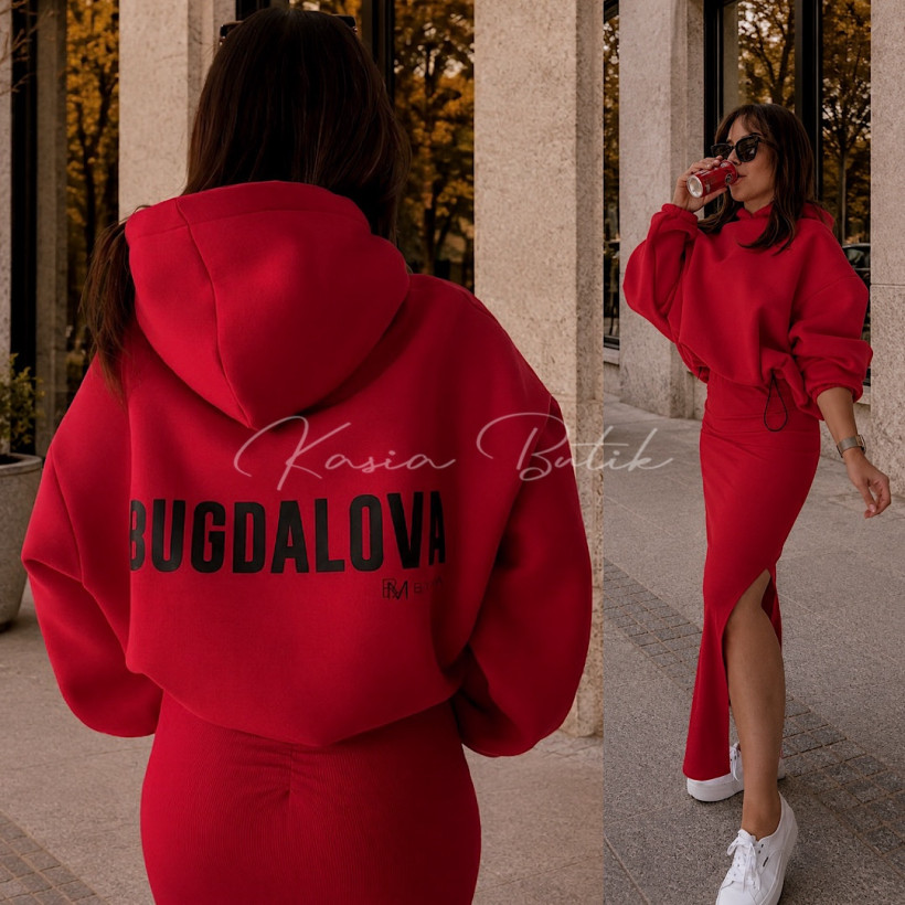 PREORDER Z WYSYŁKĄ OD 01.09 Bluza Bawełniana BUGDALOVA BY MIA - czerwona