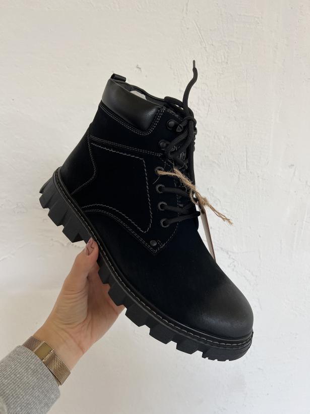 MEN 7 traper big Star OO174730 czarny traper za kostkę ocieplany