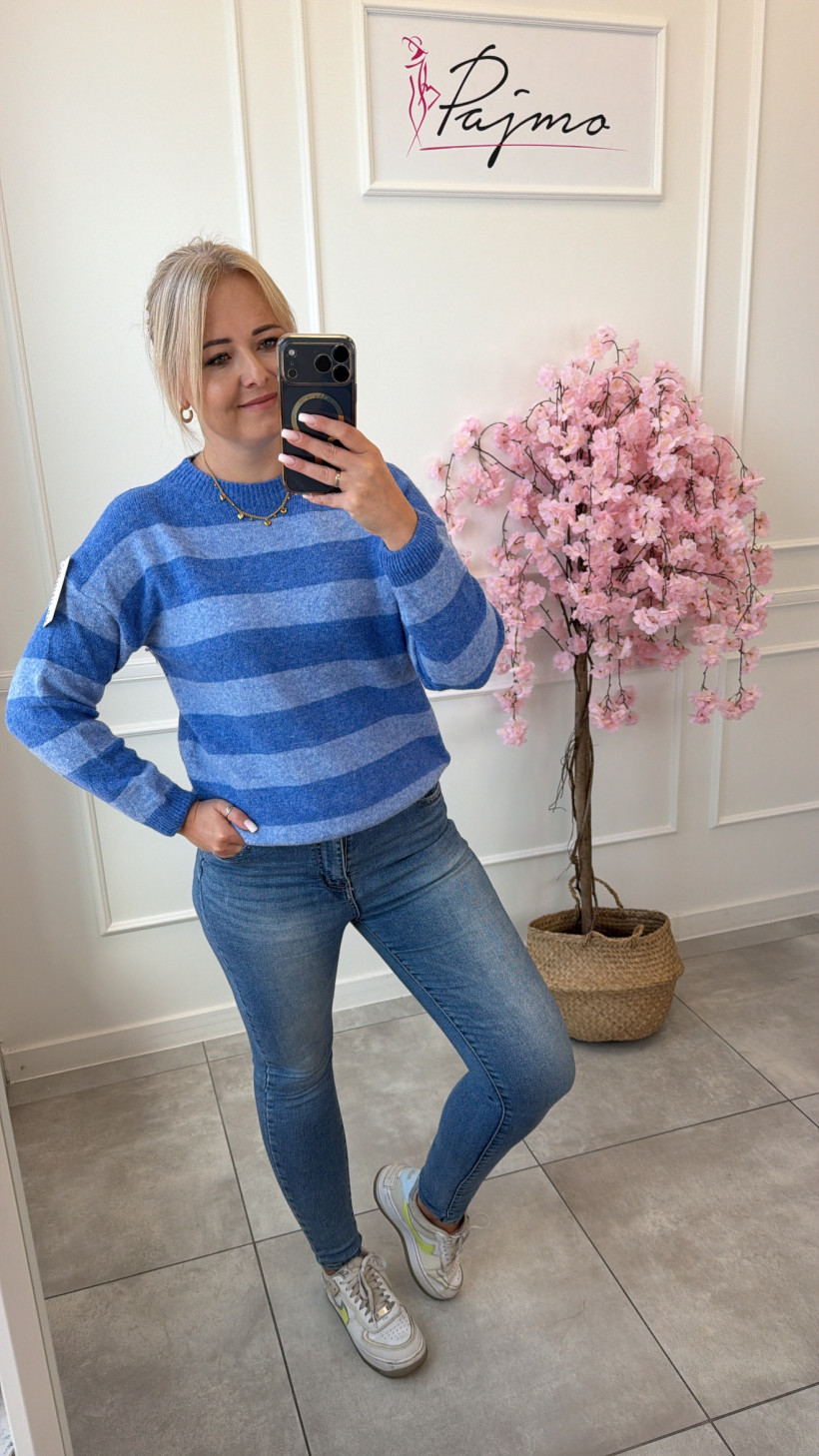 Sweter mięciutki w pasy 15464