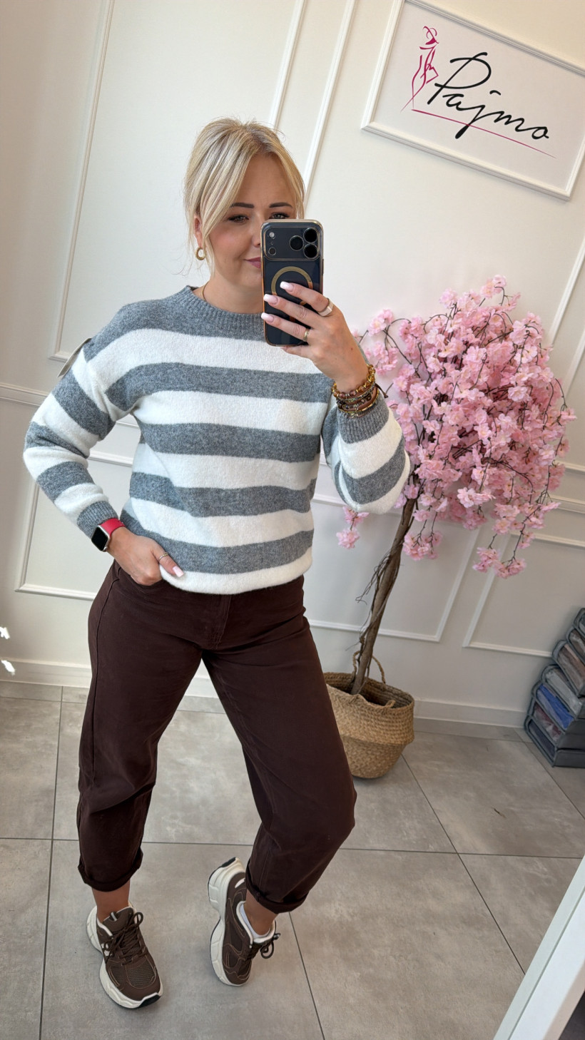 Sweter mięciutki w pasy 15464