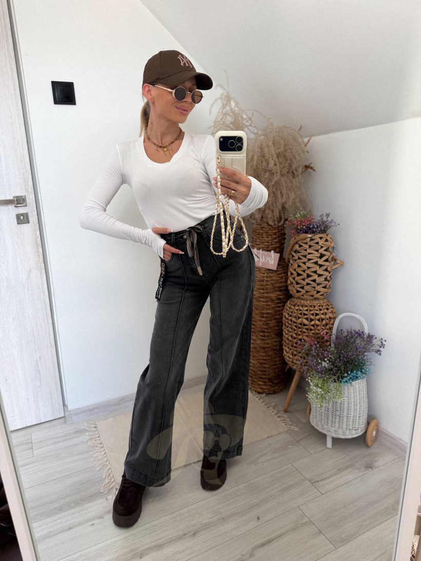 Jeans trang szare ED608-5H wiązanie