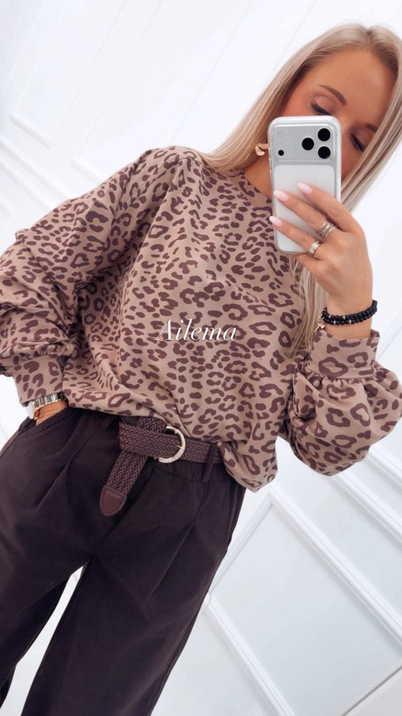Bluzka oversize Motion m01253 panterka