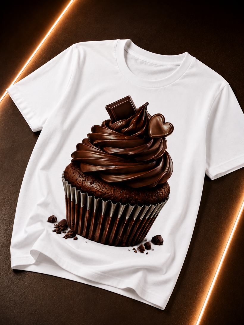 ZA T-shirt BIAŁY - babeczka czekoladowa