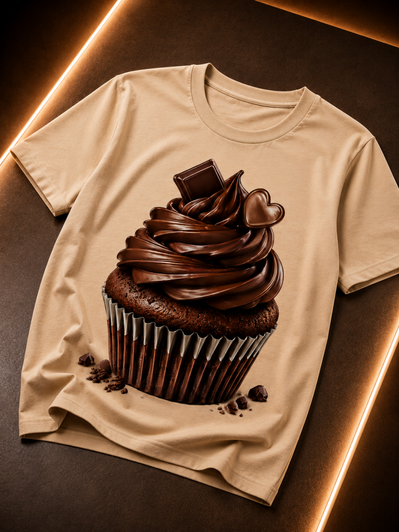 ZA T-shirt BEŻ - babeczka czekoladowa