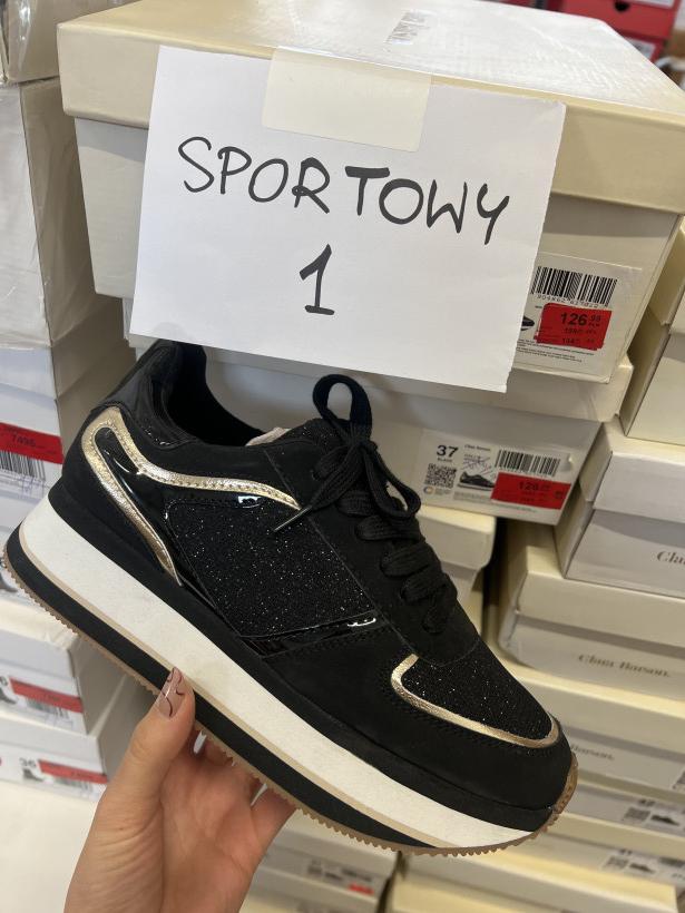 SPORTOWY 1 adik Clara barson hallie czarny adik z brokatem