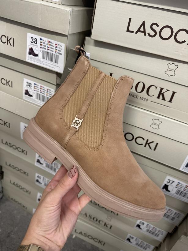 LAS 8 botek Lasocki arc-a477-05 karmelowy płaski botek z gumą