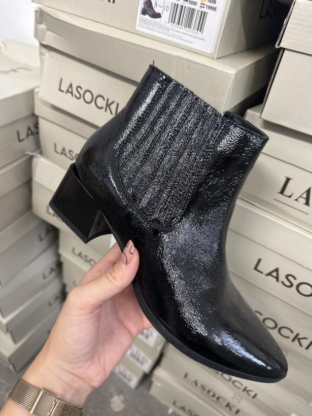 LAS 9 botek Lasocki 6285-03 czarny marszczony botek