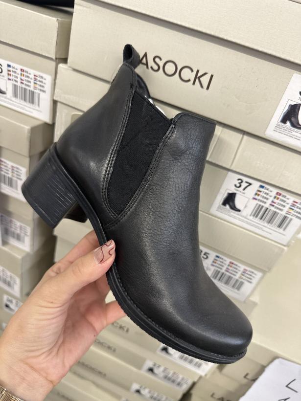 LAS 14 botek Lasocki arc-Blanka-01 czarny botek na niskim klocku