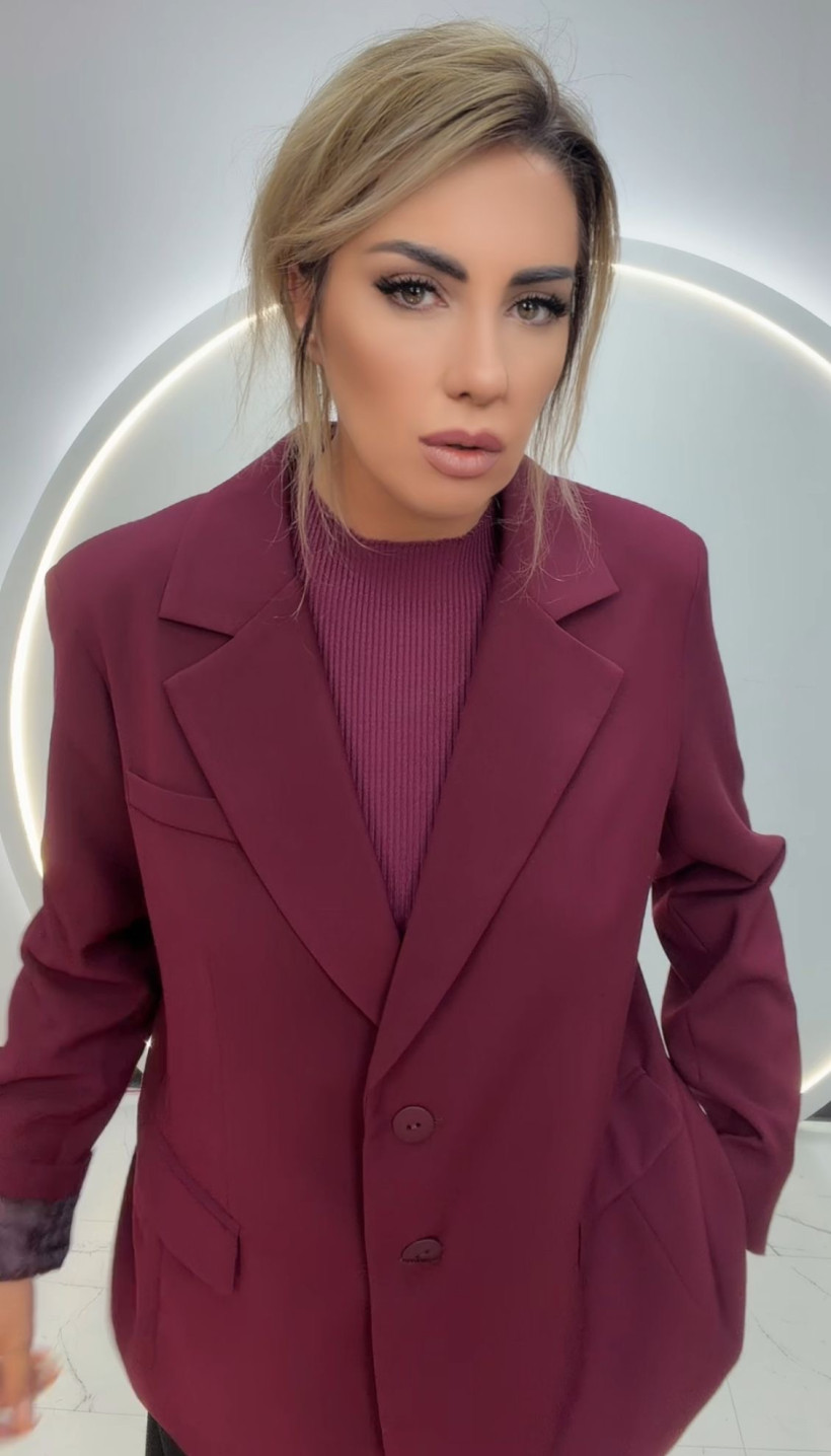 MARYNARKA BOW PRZYDYMIONA ŚLIWKA LADY DRAMA