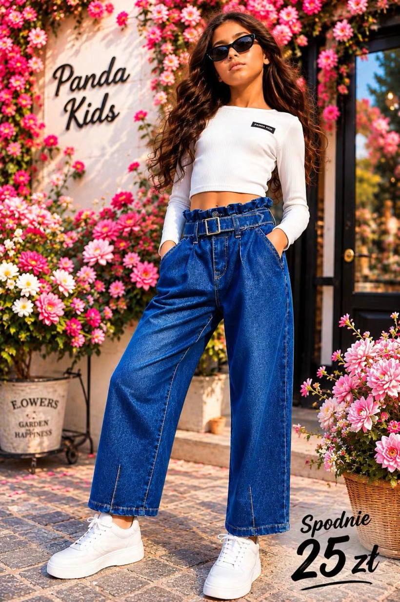 Spodnie jeans pasek
