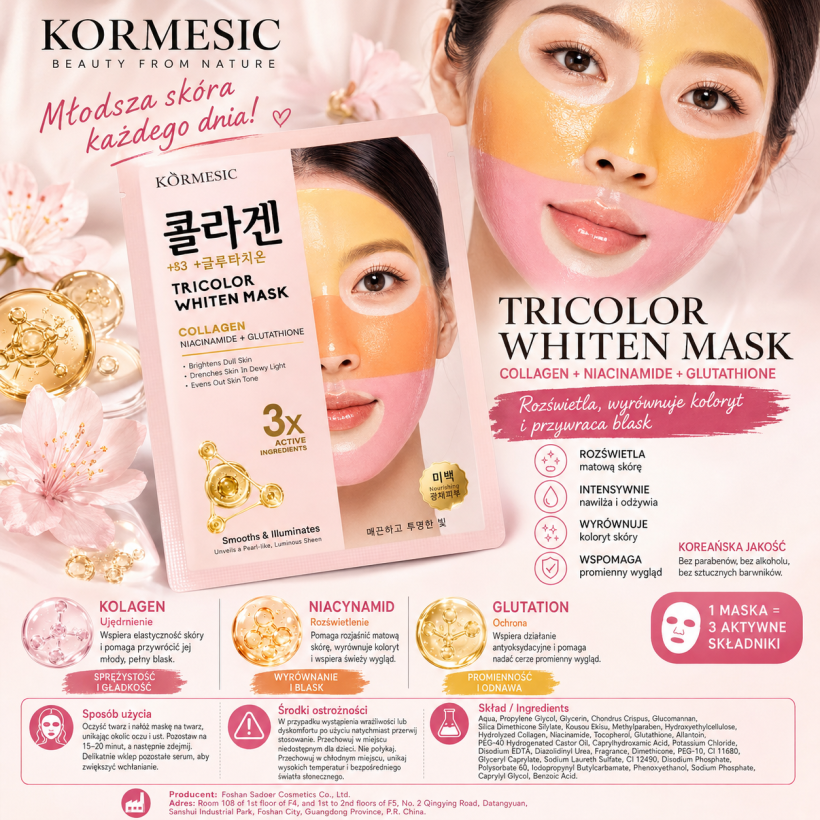 Maseczka tricolor WHITEN MASK 