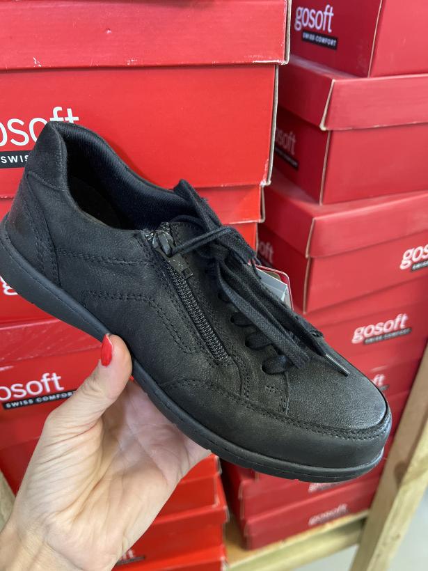 SOFT 4 półbut gosoft wi23-lena-07 czarny z zamkiem nubukowy
