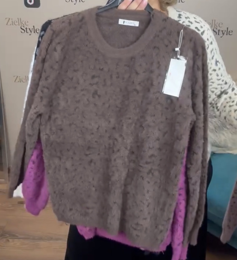 Sweter alpaka, panterka (m/l, xl/2xl)  - 657