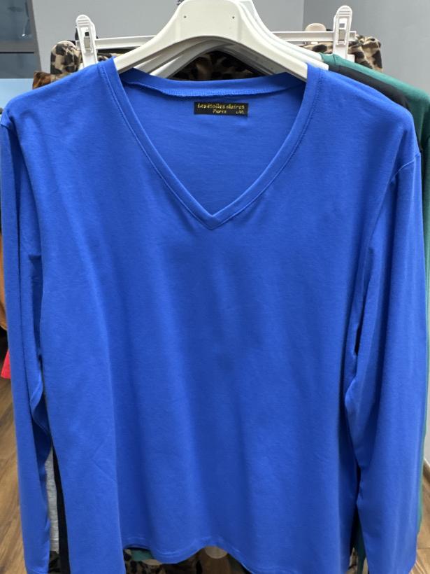 Bluzka w serek jednokolorowa (l/xl, 2xl/3xl) - 396