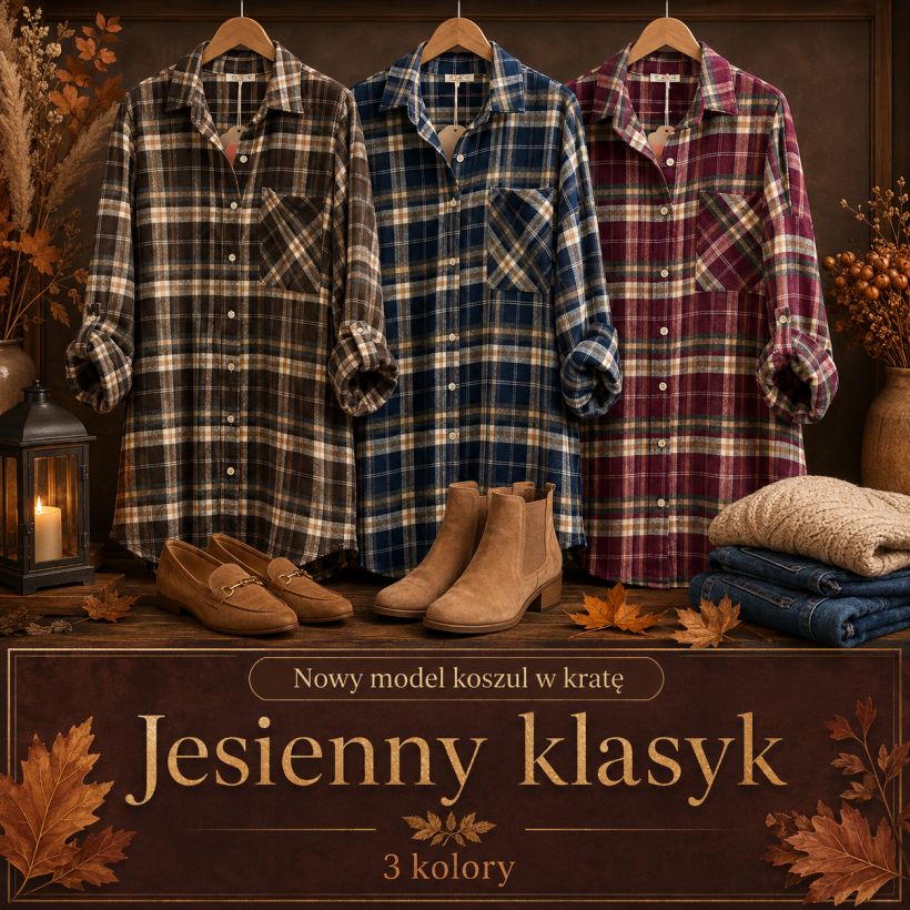Flanelowa koszula w kratę plus size 