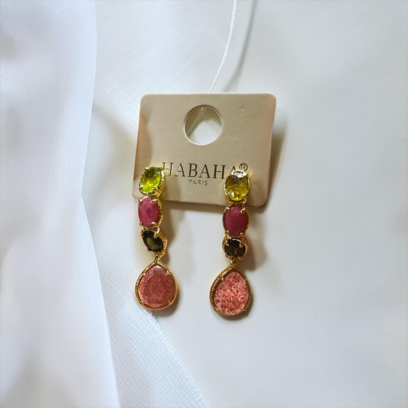 Boucles d’oreilles pierre multi