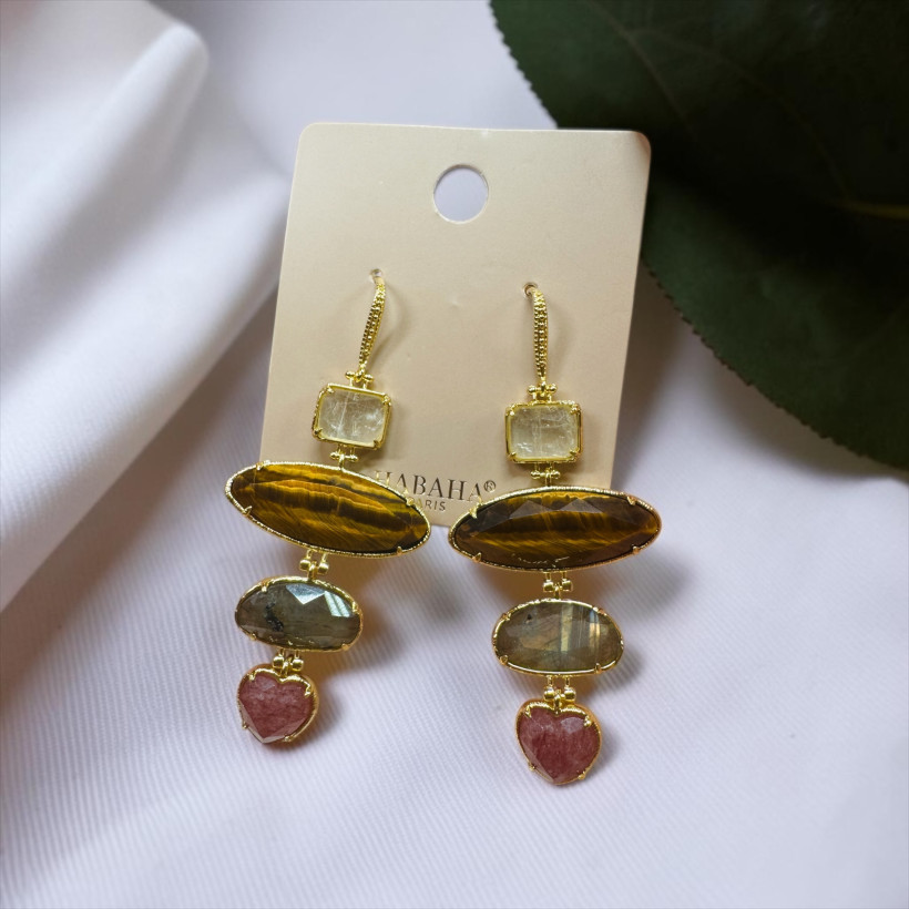 Boucles d’oreilles pierre naturelle 