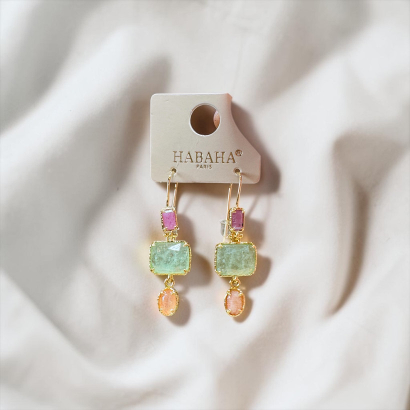 Boucles d’oreilles pierre naturelle 