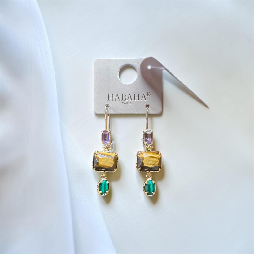 Boucles d’oreilles pierre naturelle 