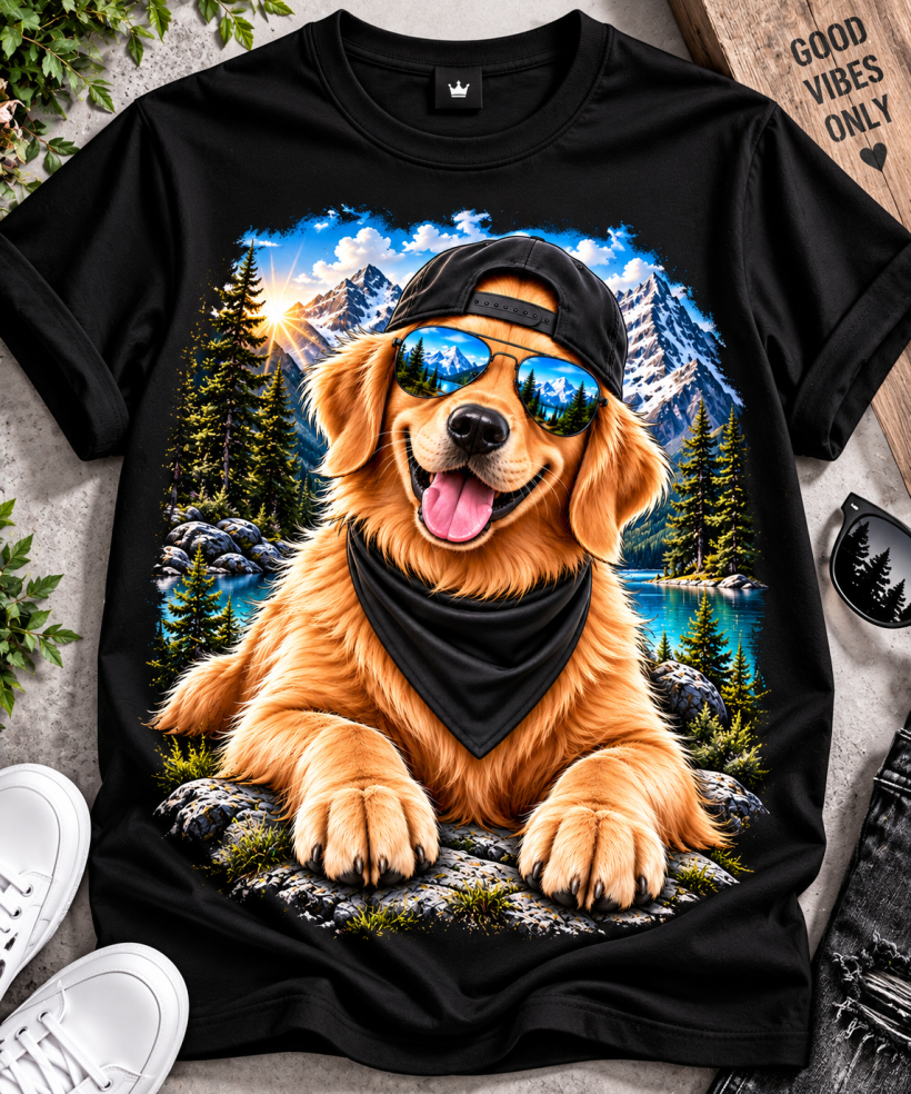 ZA T-shirt CZARNY- pies góry