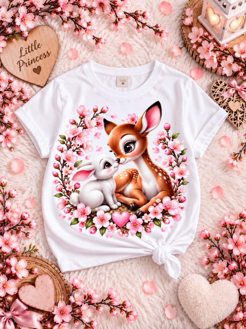 ZA T-shirt Biały- Sarenka i zajączek 
