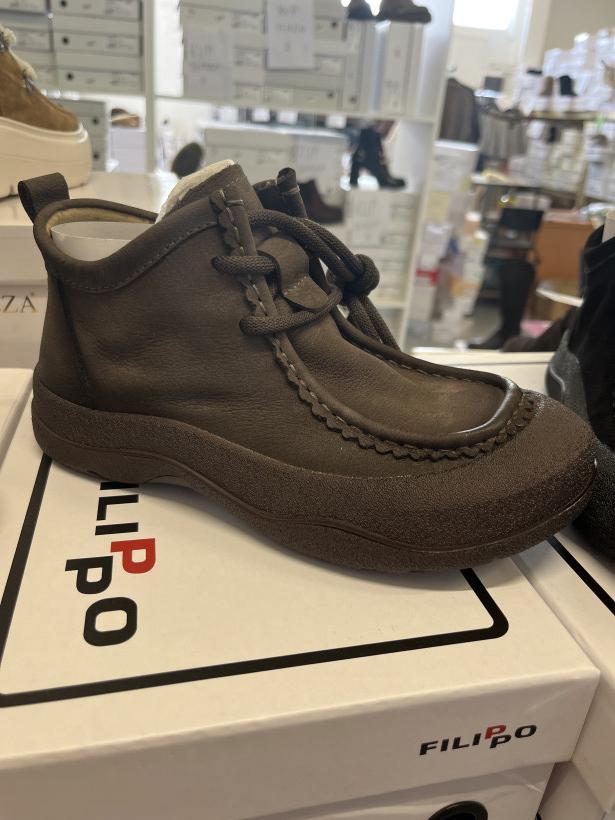 Filip 3 mokasyn za kostkę guma brąz Filippo DBT8212/26 GR szary 