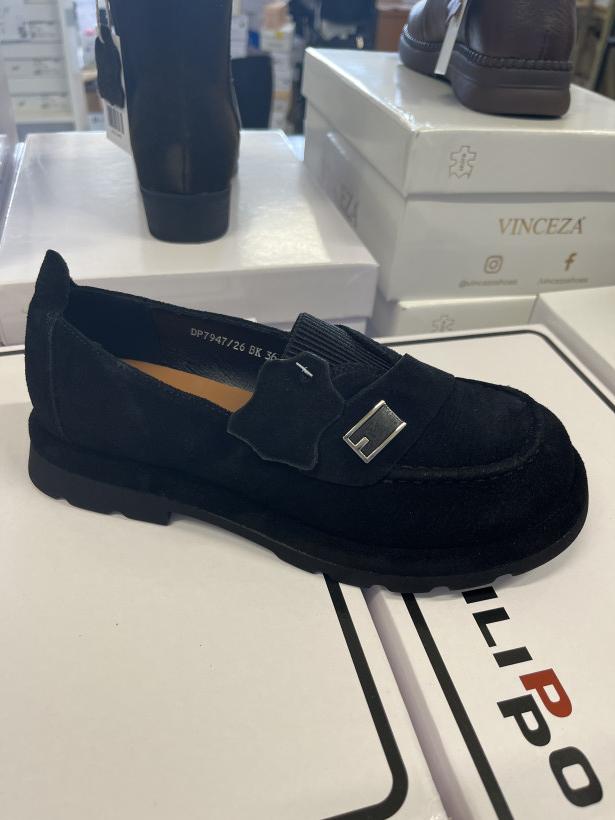 Filip 7 balerina mokasyn szeroki czarny skóra naturalna Filippo DP7947/26 BK