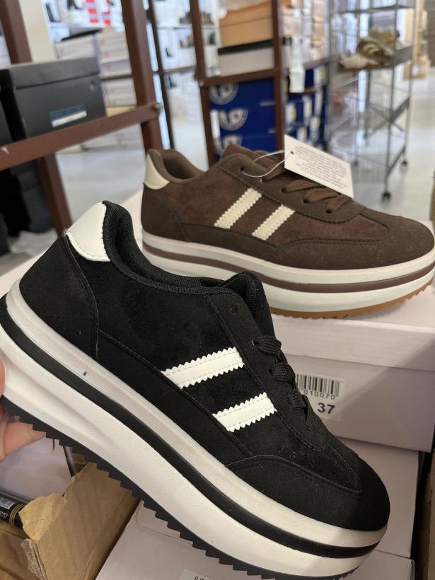Bom adidas na niskiej masie platformie Getel czarne i brąz B-3519