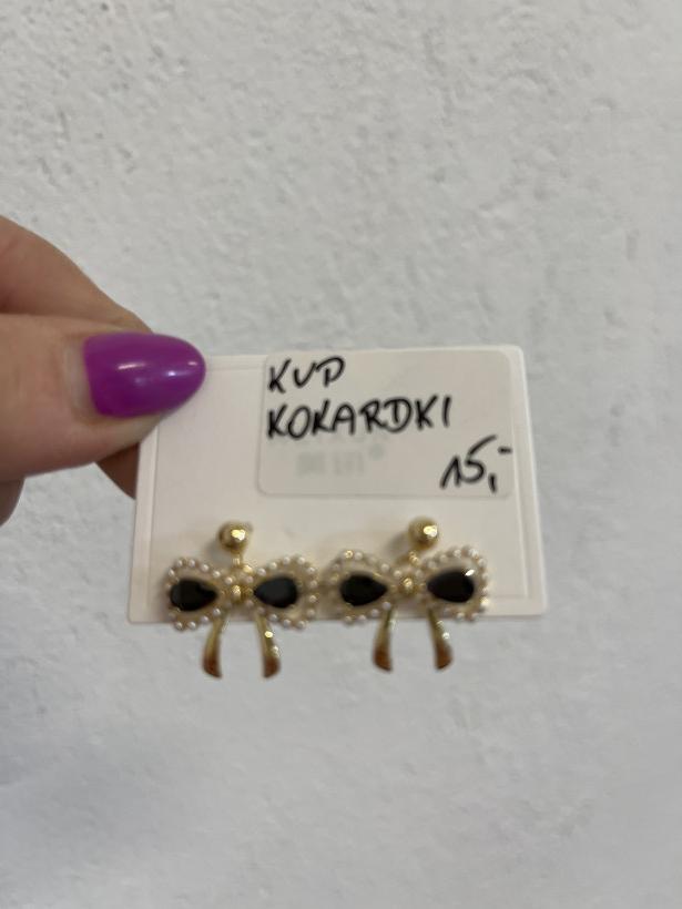 Kokardki kolczyki kokardki czarne