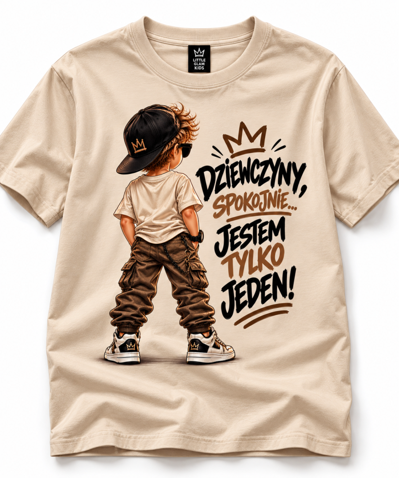 ZA T-shirt BEŻ - dziewczyny spokojnie, jestem tylko jeden