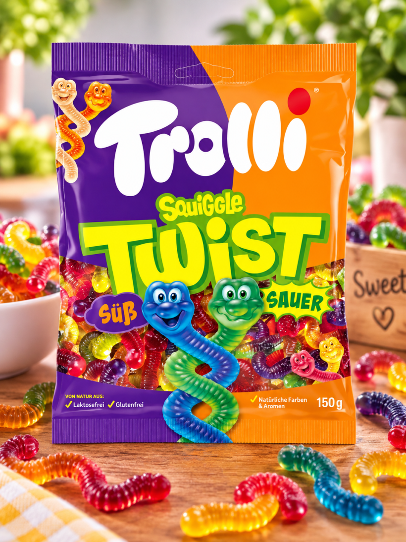 Trolli Squiggle Twist słodko-kwaśne żelki 150 g