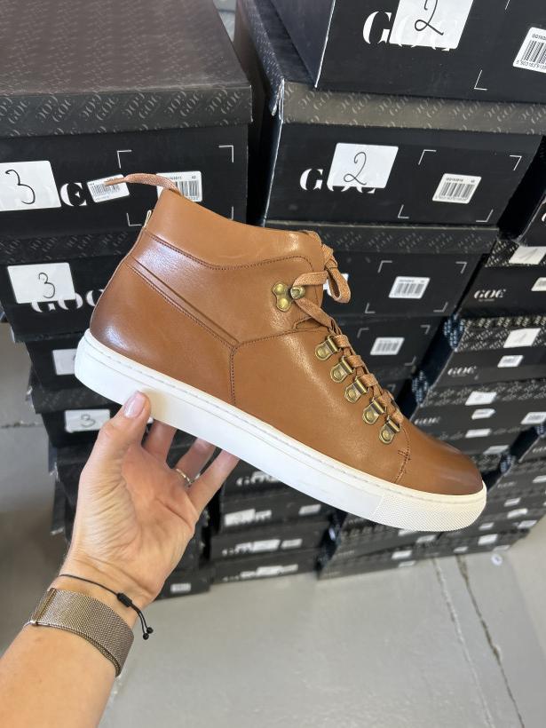 meskie 3-skórzany brązowy męski do kostki adidasy goe, czarne kartony GG1N3011