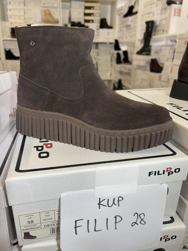 FILIP 28 traper brązowy welurowy na ryflowanej podeszwie filippo dbt8336/26