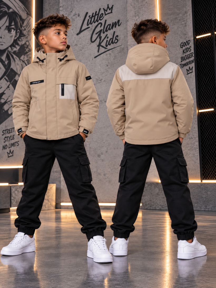 Kurtka chłopięca DESIGN  YY3003- KARMEL