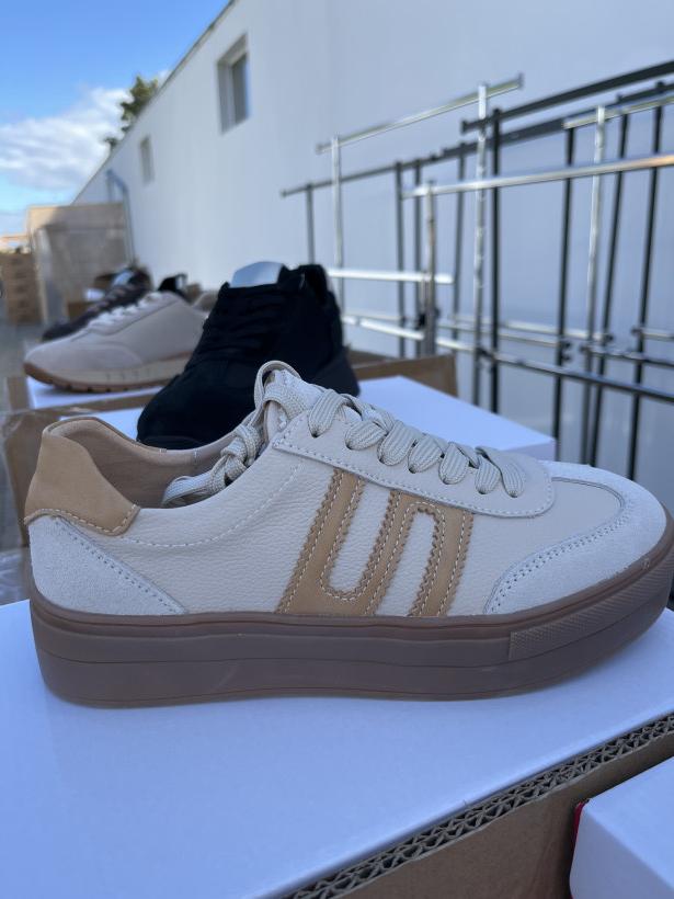 Gel 27 samba żelowa podeszwa z żółtym paskiem M-018 beige/yellow 
