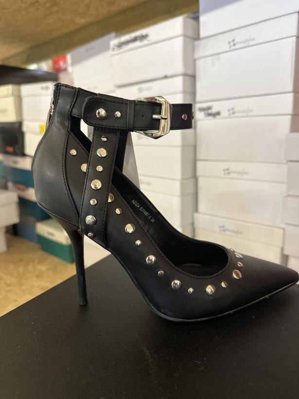 sylwester 11 czołenka NINE WEST zdobiony cekinami wysoka szpilka czarny AZIZASJ1487-1