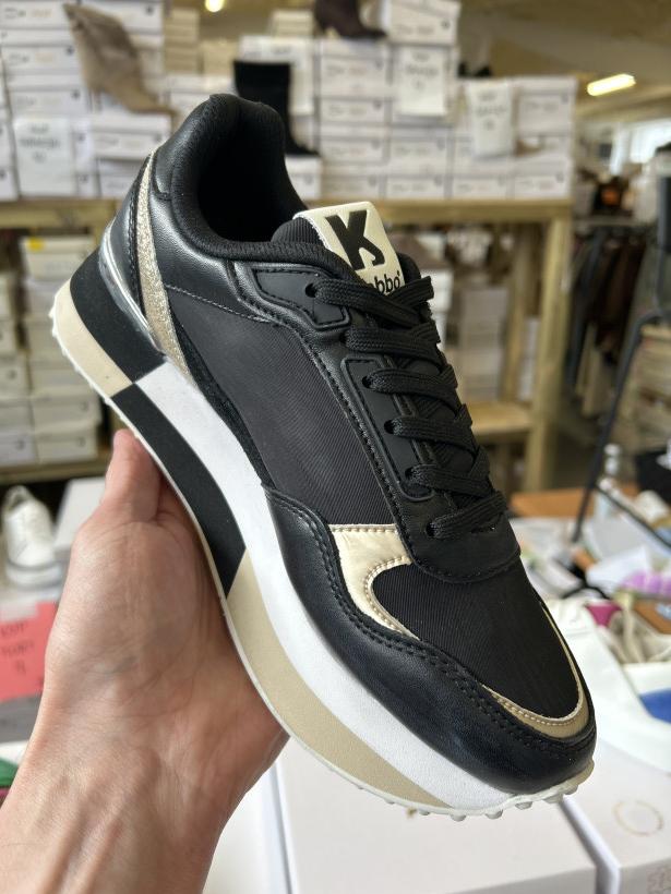 KOBBO 5 adidas sportowy czarny z złotym brokatem kobbo 100102 bk skóra