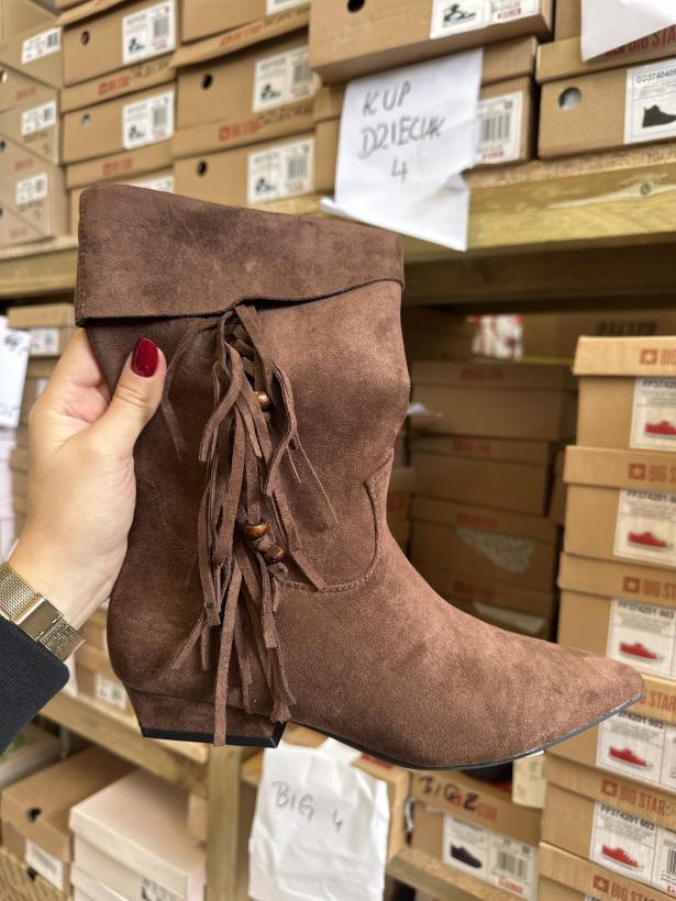 Wawa 82 botek brązowa kowbojka z frędzlami kl1002 brown